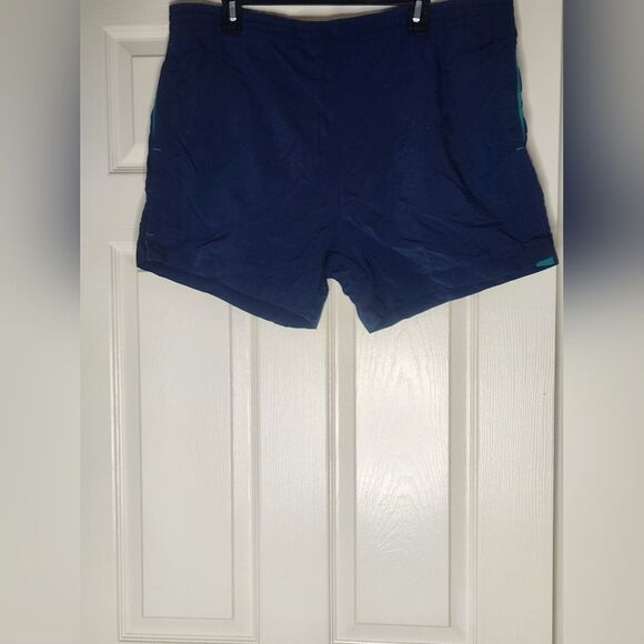 VTG Dash Life’s Adventures To The Beach L Navy Blue  Swim Trunks Shorts 90’s - Picture 1 of 11